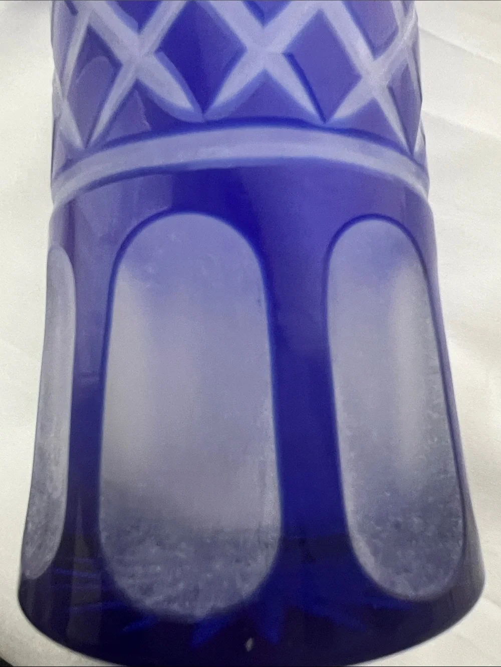 Cobalt Blue Cut Crystal Vase - Elegant Home Accent 9